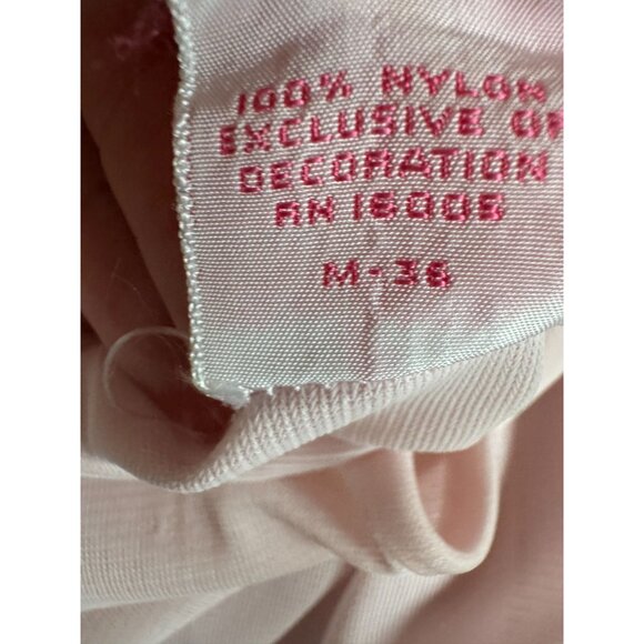 Vintage Sears 100% Nylon Pink Sleeveless Nightgown With Floral Embroidery Size M - Picture 5 of 16